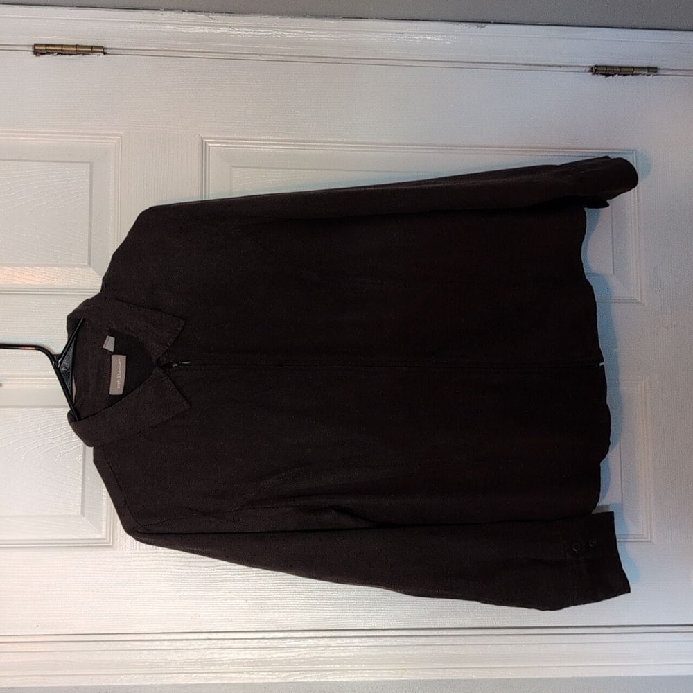 Croft & Barrow Dark Brown Utility Jacket. Suede Like Look